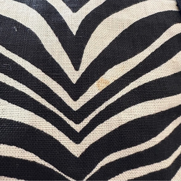 J. Crew Zebra Print Linen Sleeveless Black Cream Mini Dress Size 8 - Picture 14 of 14